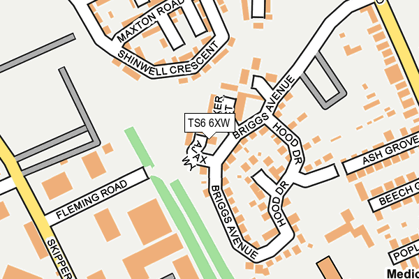 TS6 6XW map - OS OpenMap – Local (Ordnance Survey)