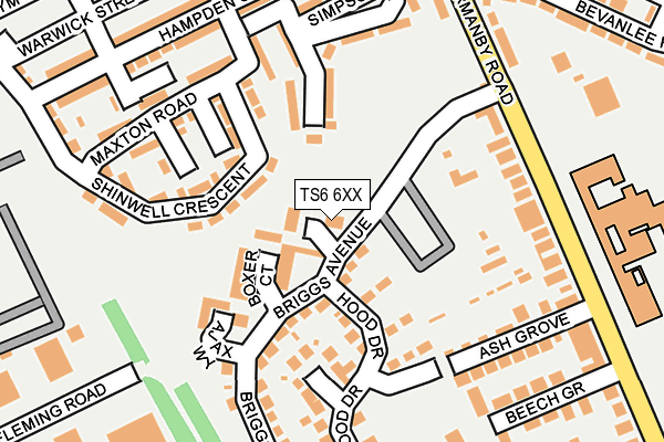 TS6 6XX map - OS OpenMap – Local (Ordnance Survey)