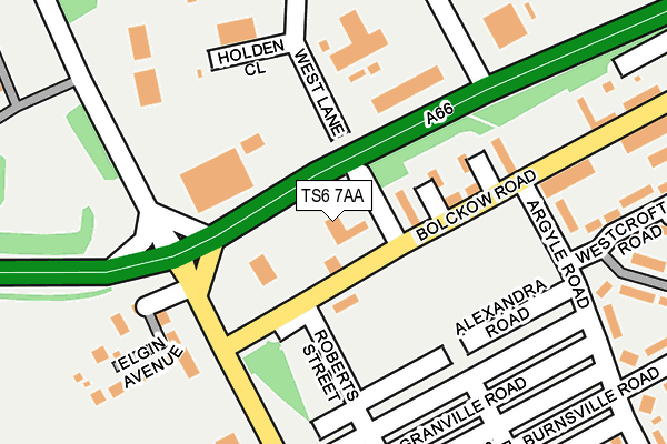 TS6 7AA map - OS OpenMap – Local (Ordnance Survey)