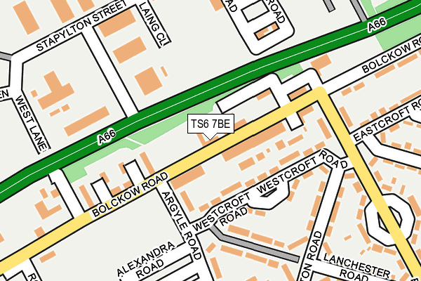 TS6 7BE map - OS OpenMap – Local (Ordnance Survey)