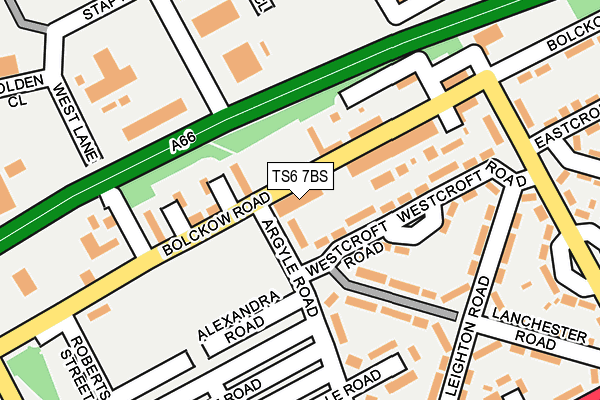 TS6 7BS map - OS OpenMap – Local (Ordnance Survey)