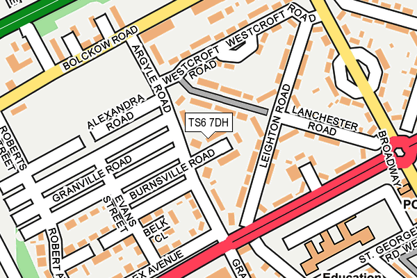 TS6 7DH map - OS OpenMap – Local (Ordnance Survey)