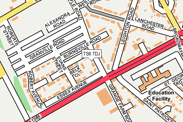 TS6 7DJ map - OS OpenMap – Local (Ordnance Survey)