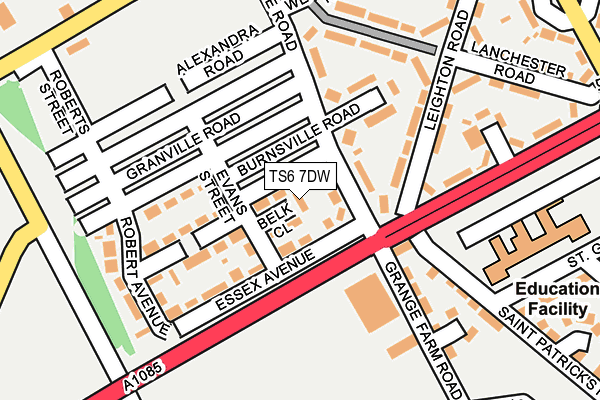 TS6 7DW map - OS OpenMap – Local (Ordnance Survey)