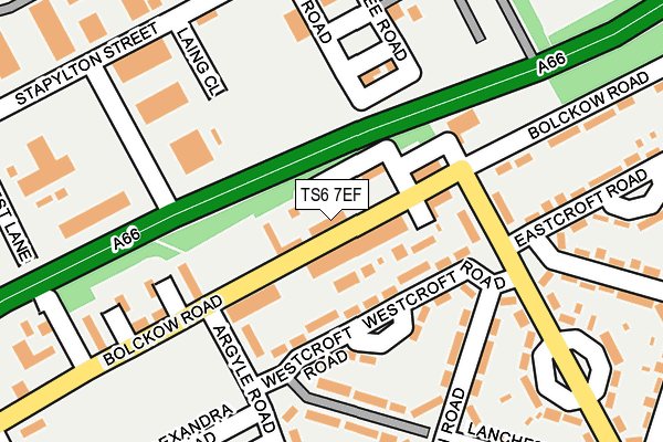 TS6 7EF map - OS OpenMap – Local (Ordnance Survey)