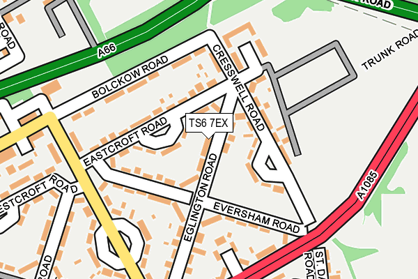 TS6 7EX map - OS OpenMap – Local (Ordnance Survey)