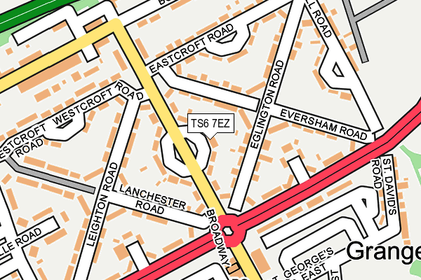 TS6 7EZ map - OS OpenMap – Local (Ordnance Survey)