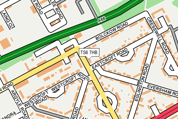 TS6 7HB map - OS OpenMap – Local (Ordnance Survey)