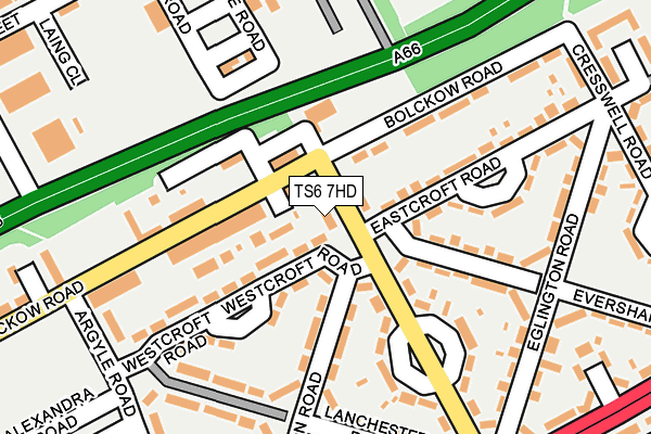 TS6 7HD map - OS OpenMap – Local (Ordnance Survey)