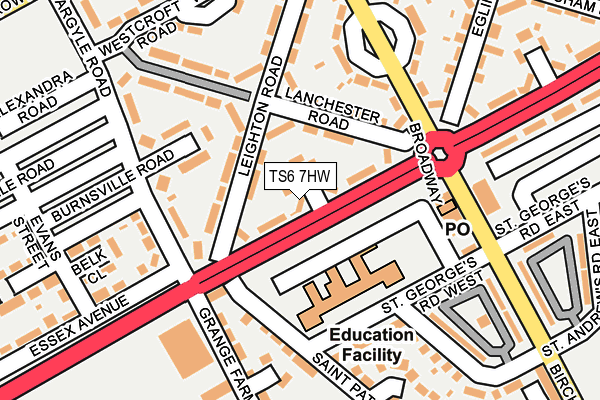 TS6 7HW map - OS OpenMap – Local (Ordnance Survey)