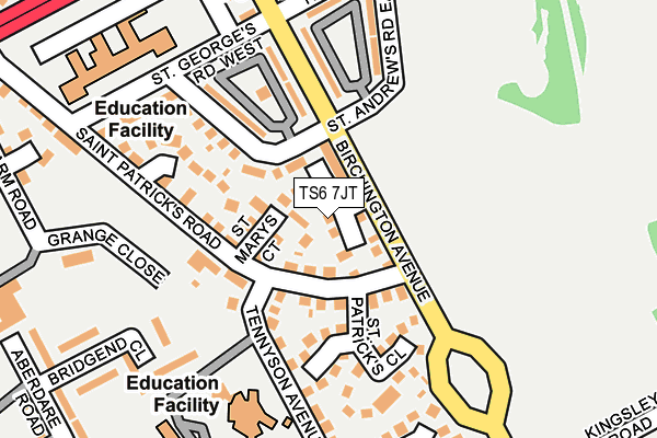 TS6 7JT map - OS OpenMap – Local (Ordnance Survey)