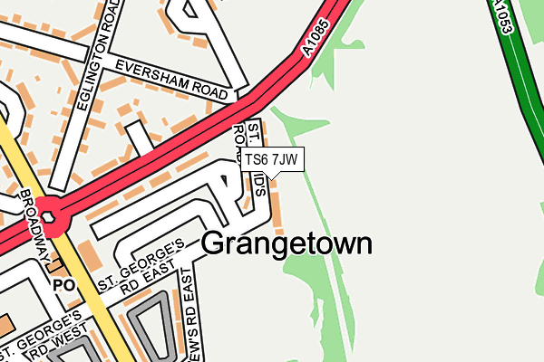 TS6 7JW map - OS OpenMap – Local (Ordnance Survey)