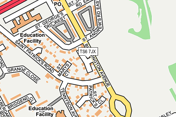 TS6 7JX map - OS OpenMap – Local (Ordnance Survey)