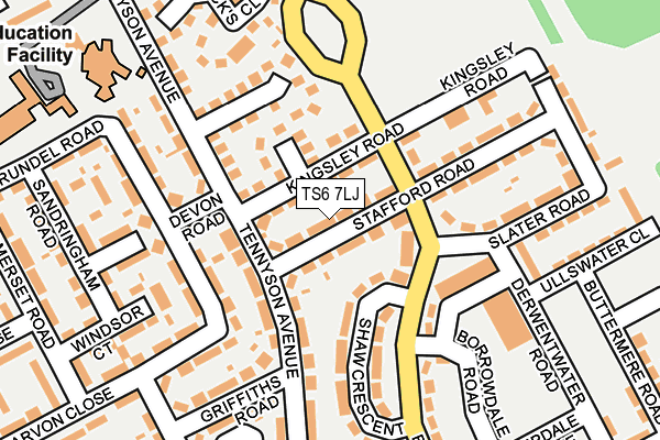 TS6 7LJ map - OS OpenMap – Local (Ordnance Survey)