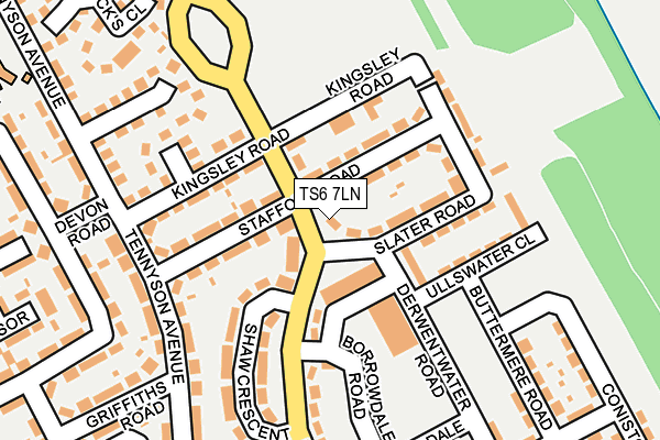 TS6 7LN map - OS OpenMap – Local (Ordnance Survey)