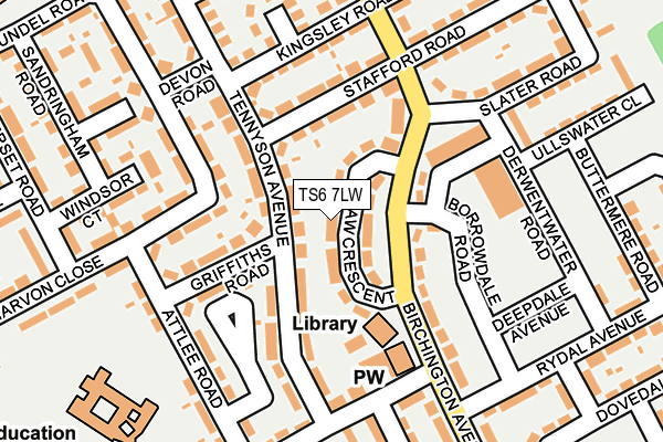 TS6 7LW map - OS OpenMap – Local (Ordnance Survey)