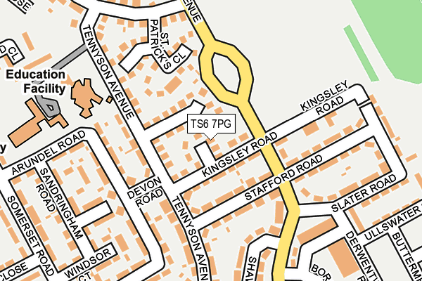 TS6 7PG map - OS OpenMap – Local (Ordnance Survey)