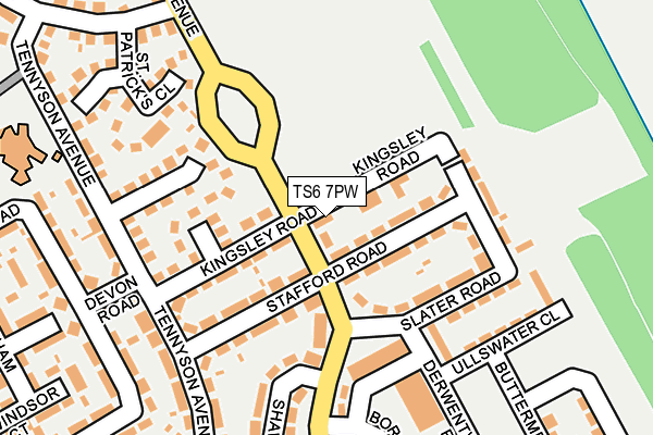 TS6 7PW map - OS OpenMap – Local (Ordnance Survey)
