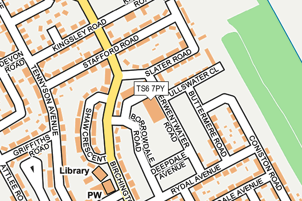 TS6 7PY map - OS OpenMap – Local (Ordnance Survey)