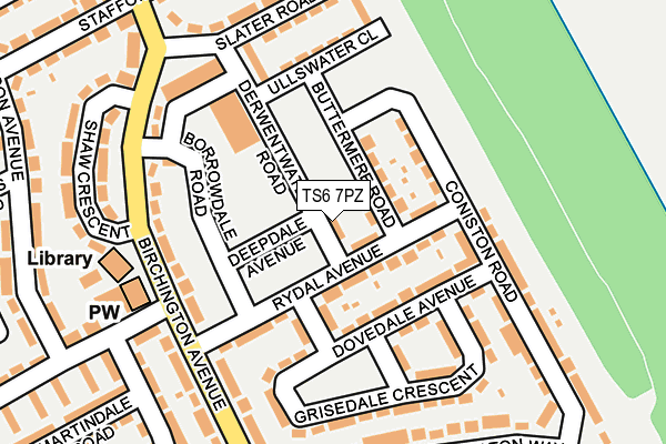 TS6 7PZ map - OS OpenMap – Local (Ordnance Survey)