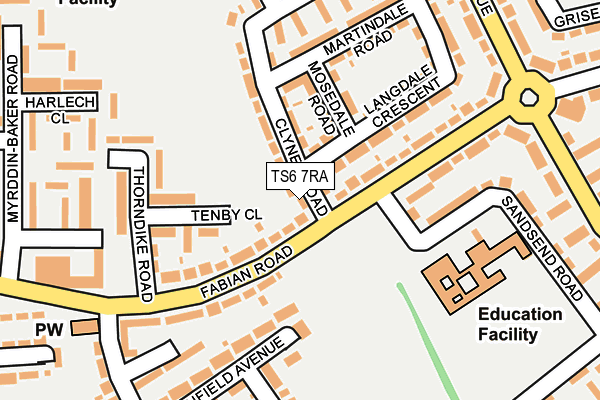TS6 7RA map - OS OpenMap – Local (Ordnance Survey)