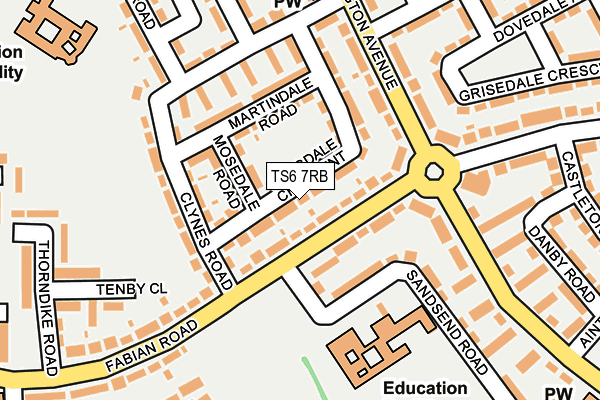 TS6 7RB map - OS OpenMap – Local (Ordnance Survey)
