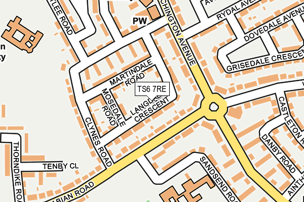 TS6 7RE map - OS OpenMap – Local (Ordnance Survey)