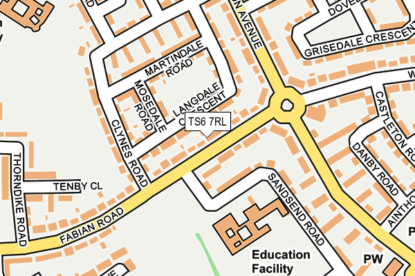 TS6 7RL map - OS OpenMap – Local (Ordnance Survey)