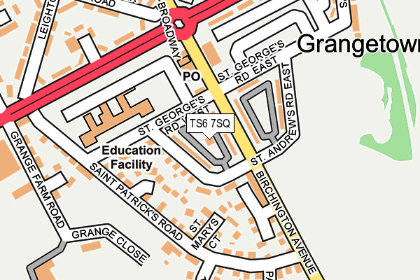 TS6 7SQ map - OS OpenMap – Local (Ordnance Survey)