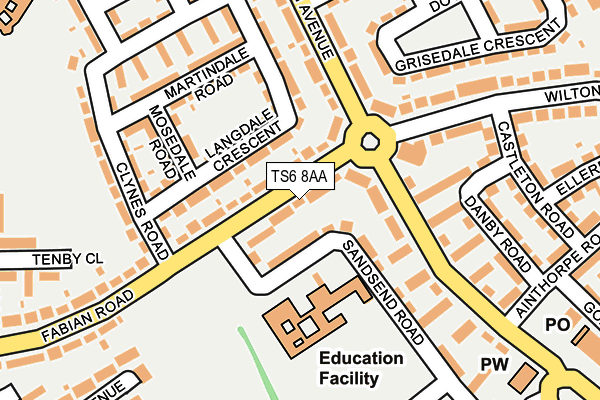TS6 8AA map - OS OpenMap – Local (Ordnance Survey)