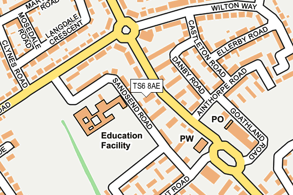 TS6 8AE map - OS OpenMap – Local (Ordnance Survey)