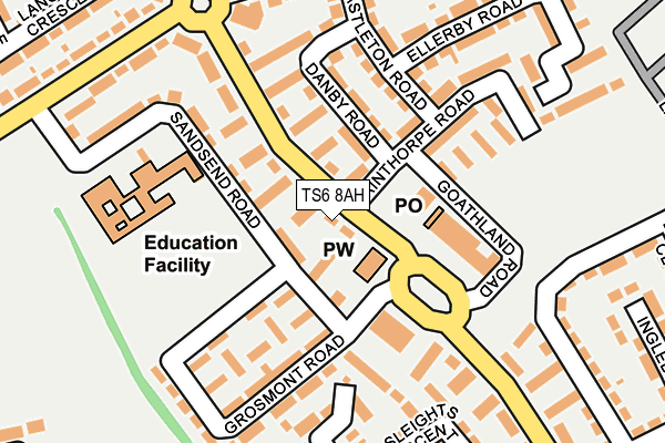 TS6 8AH map - OS OpenMap – Local (Ordnance Survey)