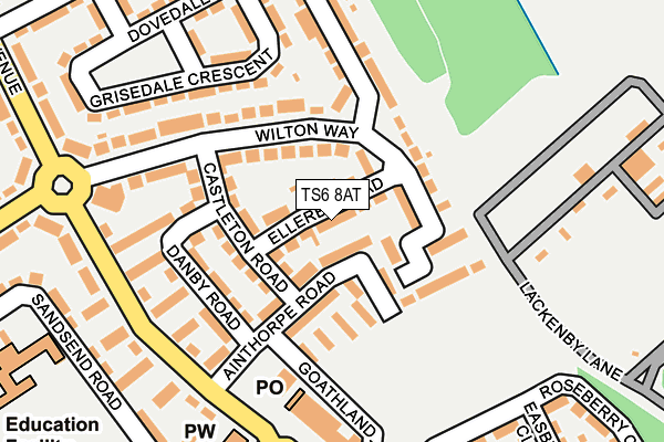 TS6 8AT map - OS OpenMap – Local (Ordnance Survey)