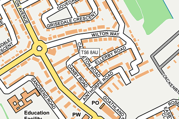 TS6 8AU map - OS OpenMap – Local (Ordnance Survey)