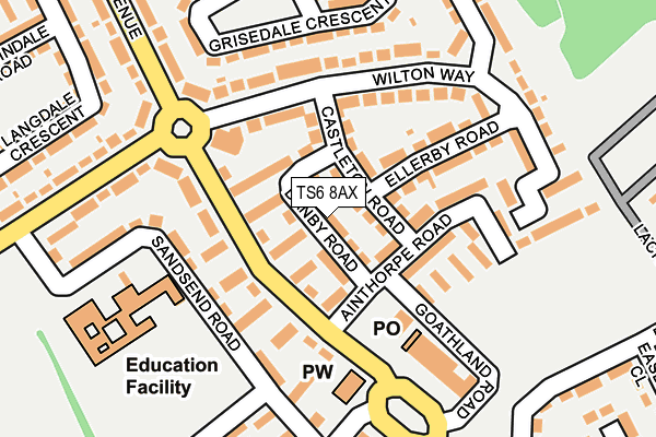 TS6 8AX map - OS OpenMap – Local (Ordnance Survey)