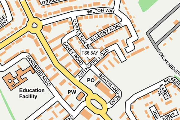 TS6 8AY map - OS OpenMap – Local (Ordnance Survey)