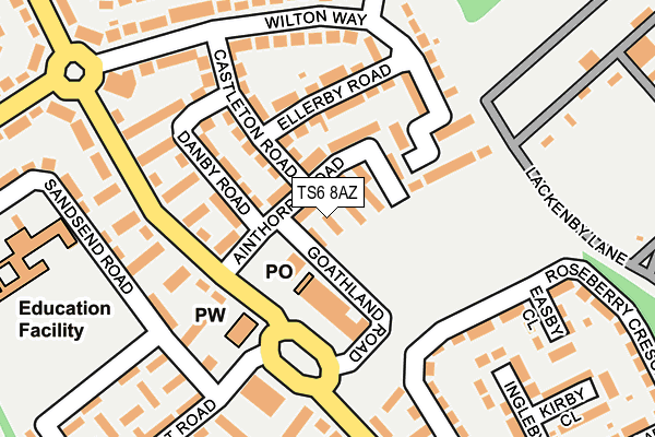 TS6 8AZ map - OS OpenMap – Local (Ordnance Survey)