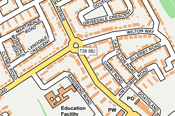 TS6 8BJ map - OS OpenMap – Local (Ordnance Survey)