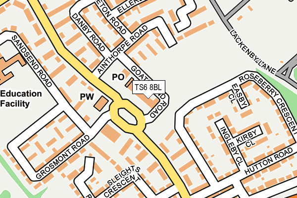 TS6 8BL map - OS OpenMap – Local (Ordnance Survey)