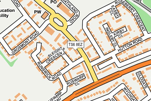 TS6 8EZ map - OS OpenMap – Local (Ordnance Survey)