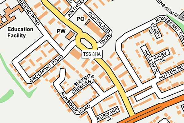 Map of CARS4LESS TEESIDE LTD at local scale