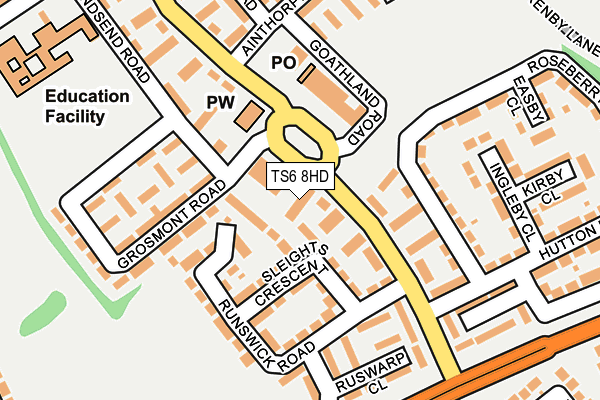 TS6 8HD map - OS OpenMap – Local (Ordnance Survey)