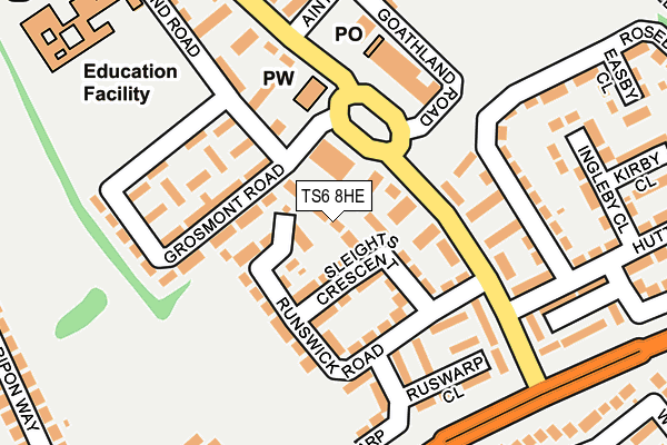 TS6 8HE map - OS OpenMap – Local (Ordnance Survey)
