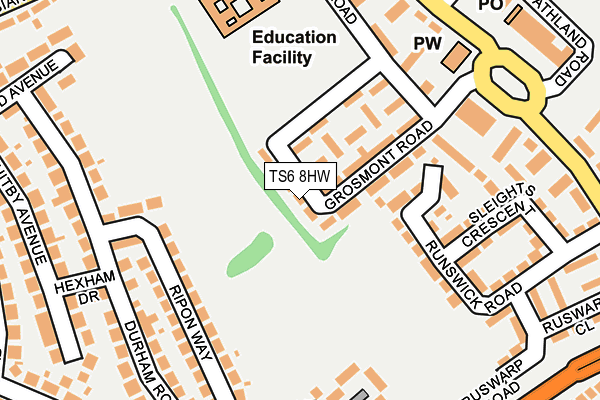 TS6 8HW map - OS OpenMap – Local (Ordnance Survey)