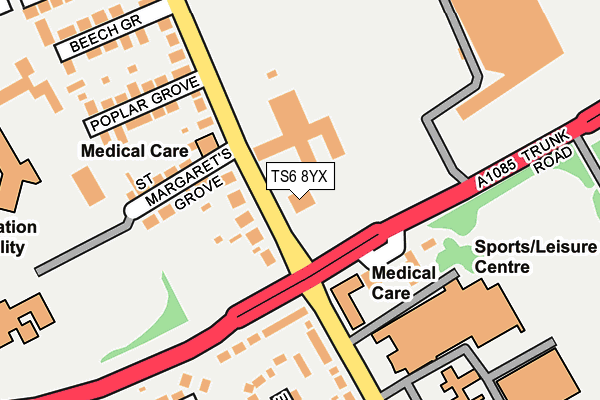 TS6 8YX map - OS OpenMap – Local (Ordnance Survey)