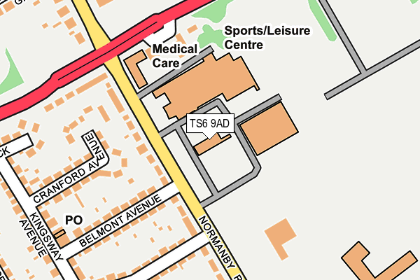 TS6 9AD map - OS OpenMap – Local (Ordnance Survey)