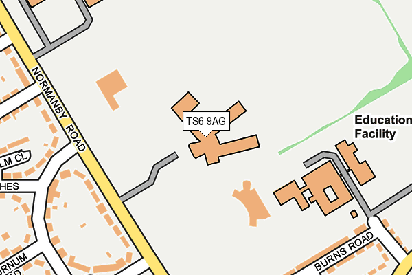 TS6 9AG map - OS OpenMap – Local (Ordnance Survey)