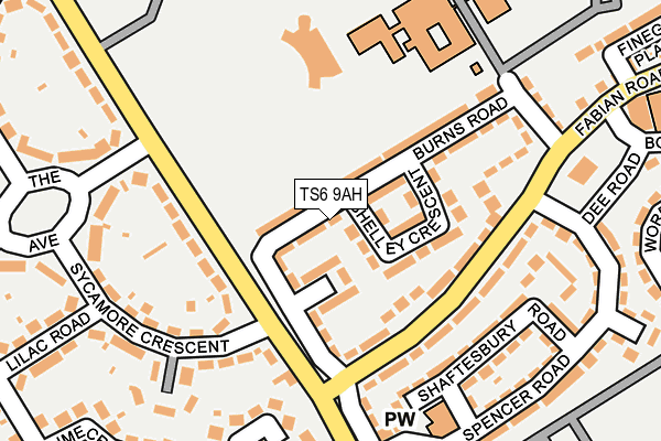 TS6 9AH map - OS OpenMap – Local (Ordnance Survey)