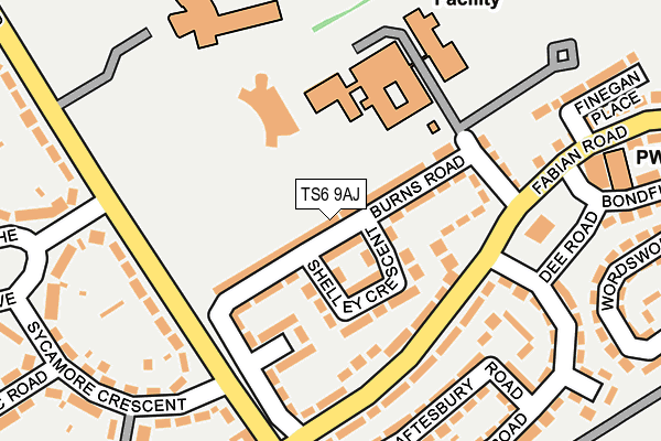 TS6 9AJ map - OS OpenMap – Local (Ordnance Survey)
