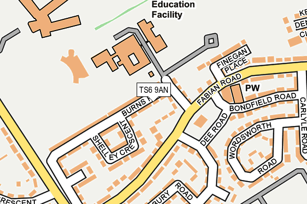 TS6 9AN map - OS OpenMap – Local (Ordnance Survey)